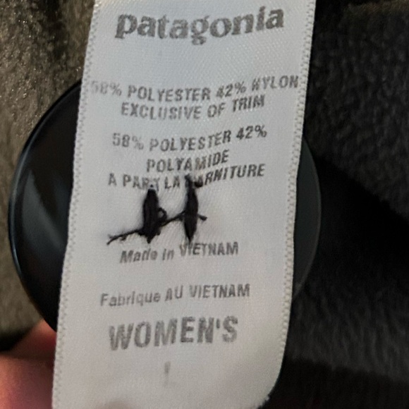 Patagonia Darya Plaid Fleece Lined Hooded Jacket Raven Windproof Size Large - Picture 3 of 10